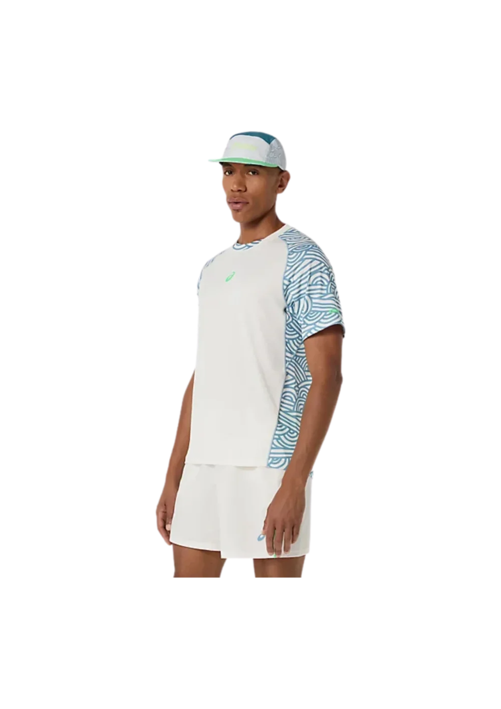 t-shirt-padel-ascis-creme-bleu