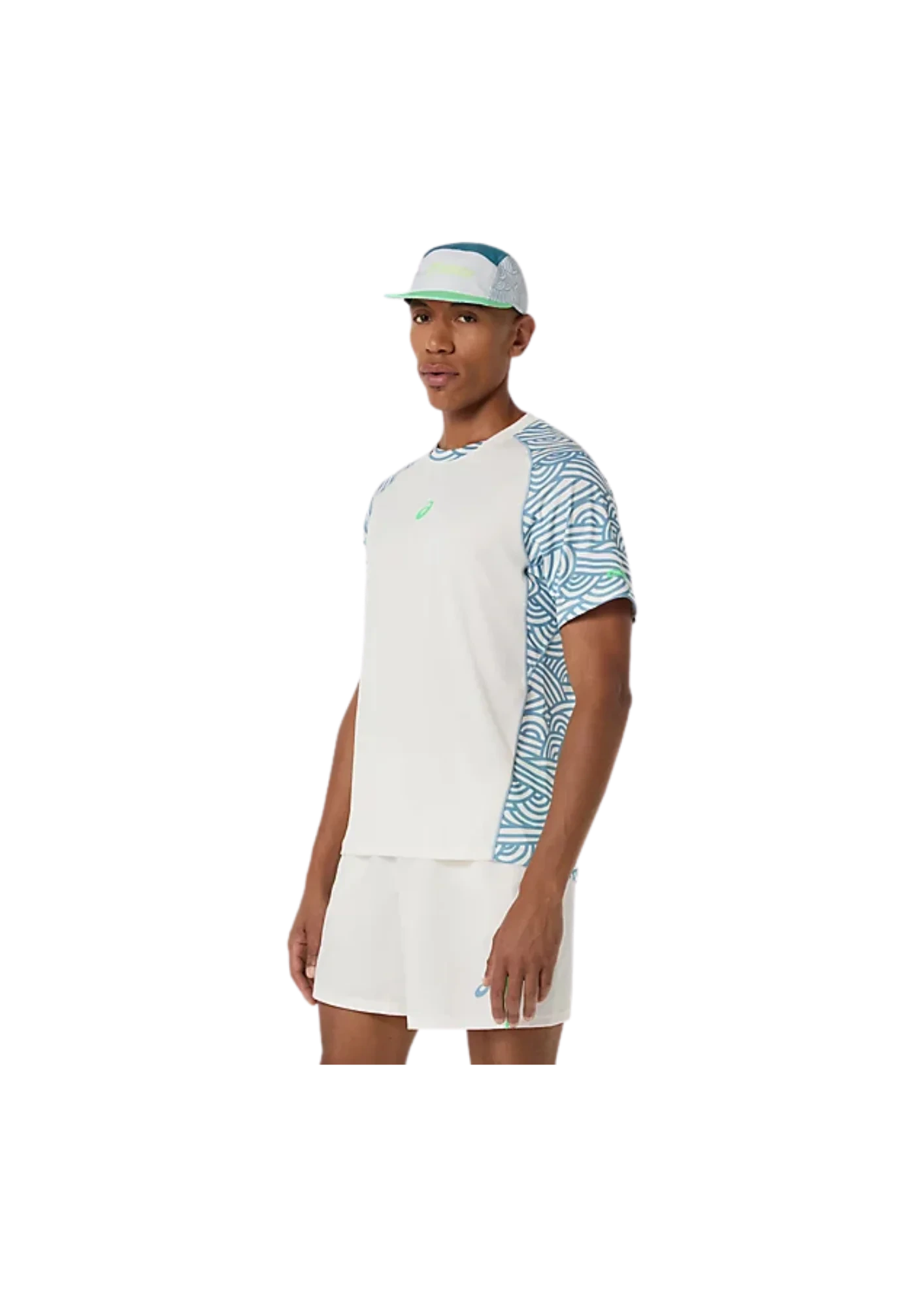 t-shirt-padel-ascis-creme-bleu