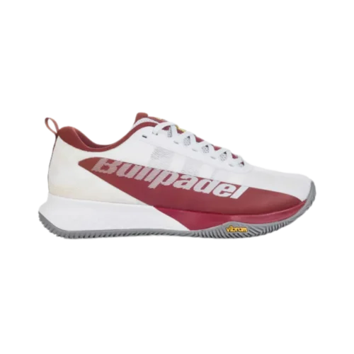 CHAUSSURES DE PADEL HOMME BULLPADEL XPLO VIBRAM 25I BLANC / ROUGE BORDEAUX