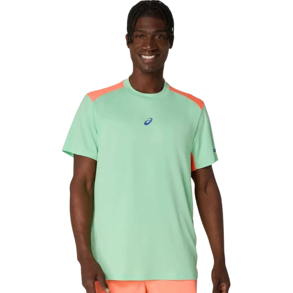 t-shirt-homme-asics-padel-court-menthol-vivid-coral